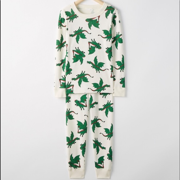 Hanna Andersson Other - Hanna Andersson Dragon Long John Pajamas In Organic Cotton Size 12
